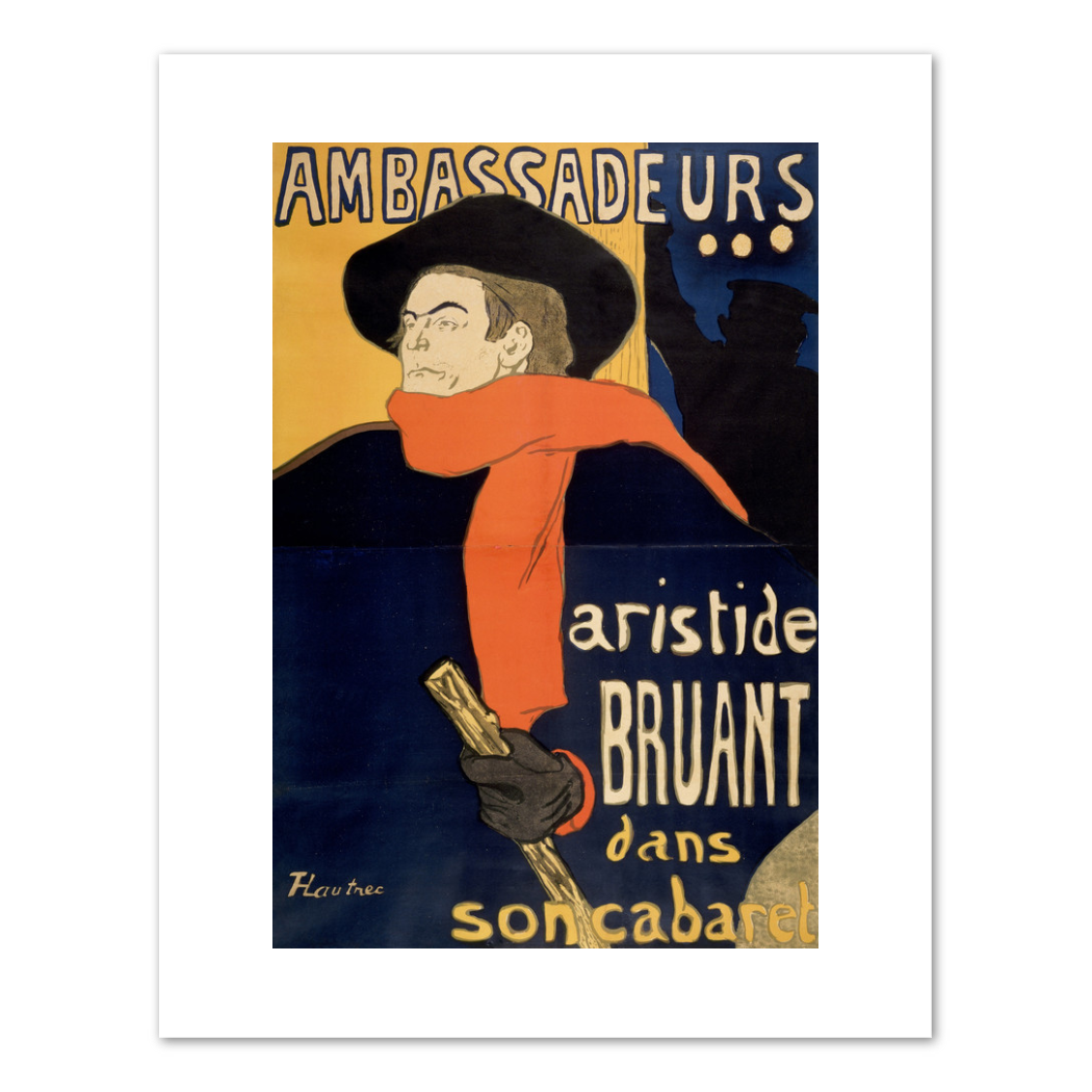 Henri de Toulouse-Lautrec (French, 1864-1901), Ambassadeurs, Aristide Bruant, 1892, Fine Art Prints in various sizes by 1000Artists.com