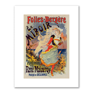 Jules Chéret, les Folies-Bergère "Le Miroir", from Les Maîtres de l'affiche, Volume 4, 1898, New York Public Library. Fine Art Prints in various sizes by 1000Artists.com