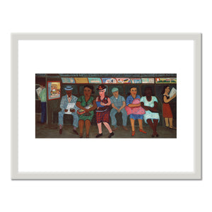 Ralph Fasanella, Subway Riders, 1950, American Folk Art Museum, New York, © Estate of Ralph Fasanella. Art Prints with white frame in various sizes by 1000Artists.com