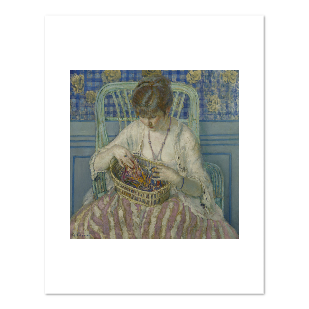 Frederick Frieseke, Unraveling Silk, c. 1915, Fine Art Print in various sizes by 1000Artists.com