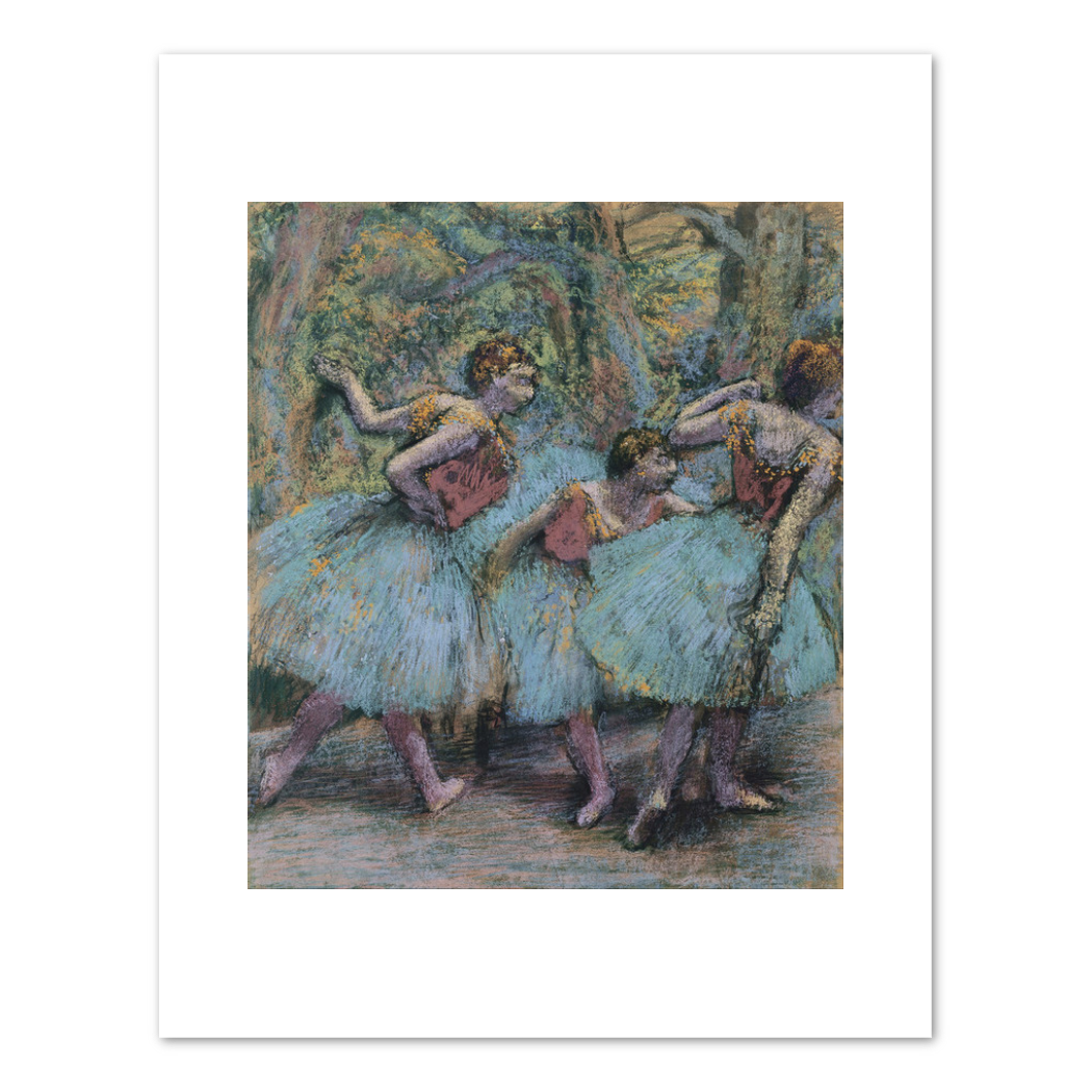 Edgar Degas, Three Dancers (Blue Skirts, Red Bodices), ca. 1903, Beyeler Foundation. Fine Art Prints in various sizes by 1000Artists.com
