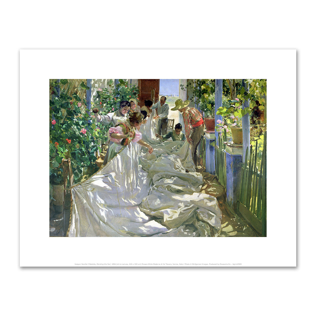 Joaquin Sorolla Y Bastida, Mending the Sail, 1896, Fine Art Prints in various sizes by 1000Artists.com