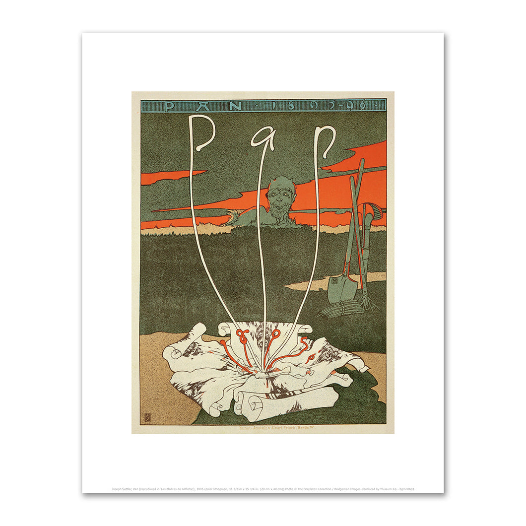 Joseph Sattler, Pan (reproduced in 'Les Maitres de l'Affiche'), 1895, The Stapleton Collection. Fine Art Prints in various sizes by 1000Artists.com
