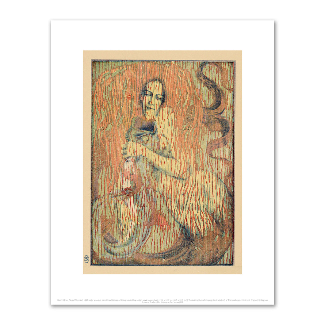 Henri Héran, Playful Mermaid, 1897, The Art Institute of Chicago. Fine Art Prints in various sizes by 1000Artists.com