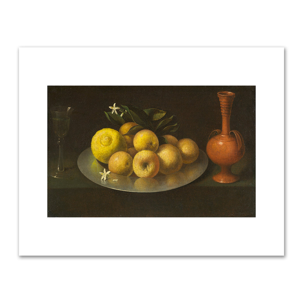 Francisco de Zurbarán, Still Life with Glass, Fruit, and Jar, circa 1650, North Carolina Museum of Art. Fine Art Prints in various sizes by 1000Artists.com