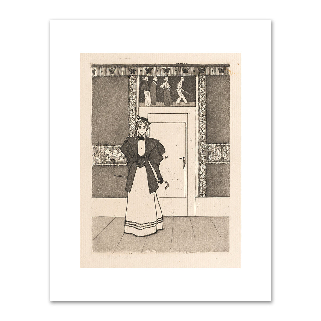 Eugen Kirchner, Interior with Young Woman in Walking Costume, 1898, The Cleveland Museum of Art. Fine Art Prints in various sizes by 1000Artists.com