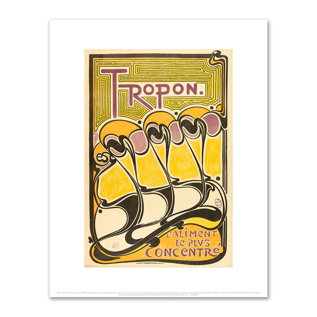 Henry Van de Velde, Tropon, 1898, Cooper Hewitt, Smithsonian Design Museum. Fine Art Prints in various sizes by 1000Artists.com