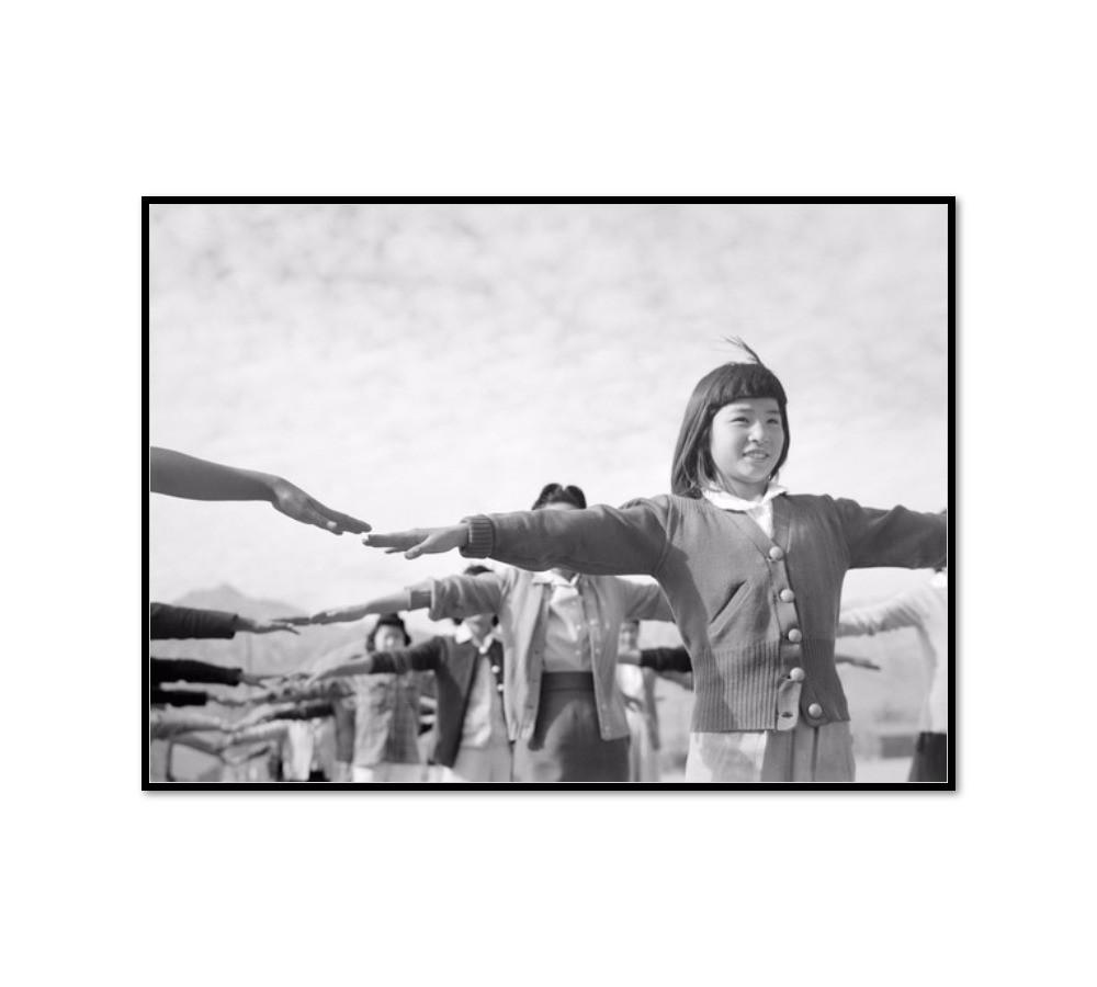 Female internees practicing calisthenics at Manzanar internment camp by Ansel Adams Artblock