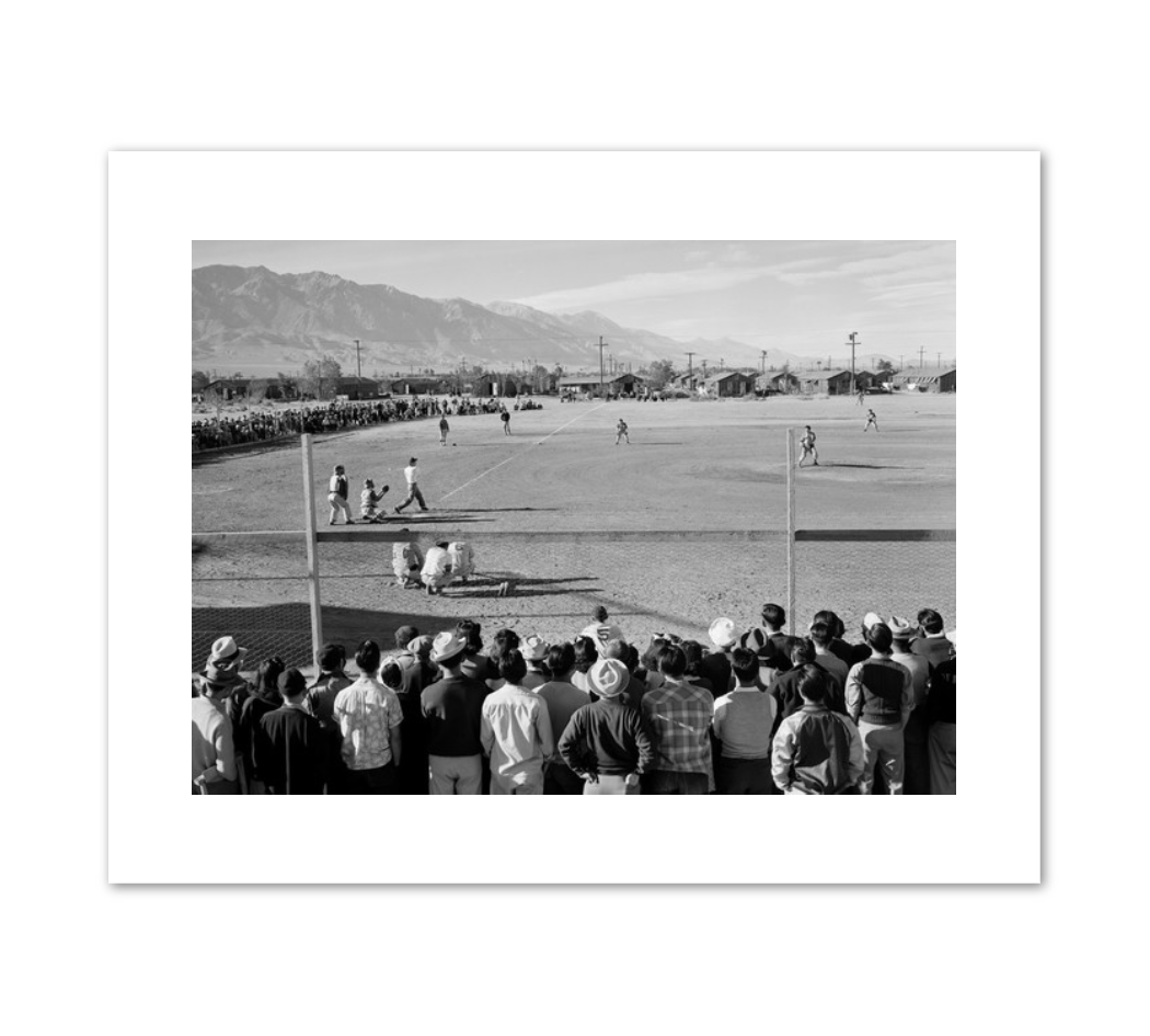 Ansel Adams, Manzanar Baseball, Fine Art Prints in various sizes by 1000Artists.com