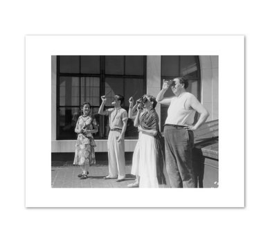 unknown photographer, Lucienne Bloch, Arthur Niendorf, Jean Wright, an unidentified woman, Frida Kahlo, and Rivera watching an eclipse on the roof of the DIA, 1932, Detroit Institute of Arts, © Detroit Institute of Arts. Fine Art Prints in various sizes by 1000Artists.com