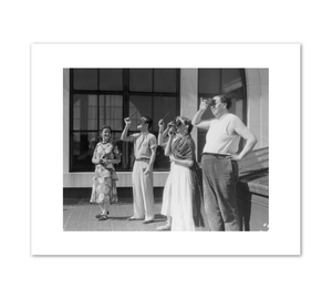 unknown photographer, Lucienne Bloch, Arthur Niendorf, Jean Wright, an unidentified woman, Frida Kahlo, and Rivera watching an eclipse on the roof of the DIA, 1932, Detroit Institute of Arts, © Detroit Institute of Arts. Fine Art Prints in various sizes by 1000Artists.com