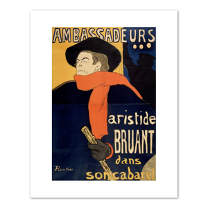 Henri de Toulouse-Lautrec (French, 1864-1901), Ambassadeurs, Aristide Bruant, 1892, Fine Art Prints in various sizes by 1000Artists.com