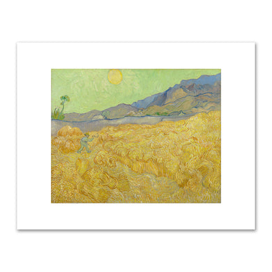 Vincent van Gogh, Wheatfield with a reaper, September 1889 - 1889, Van Gogh Museum, Amsterdam. Fine Art Prints in various sizes by 1000Artists.com