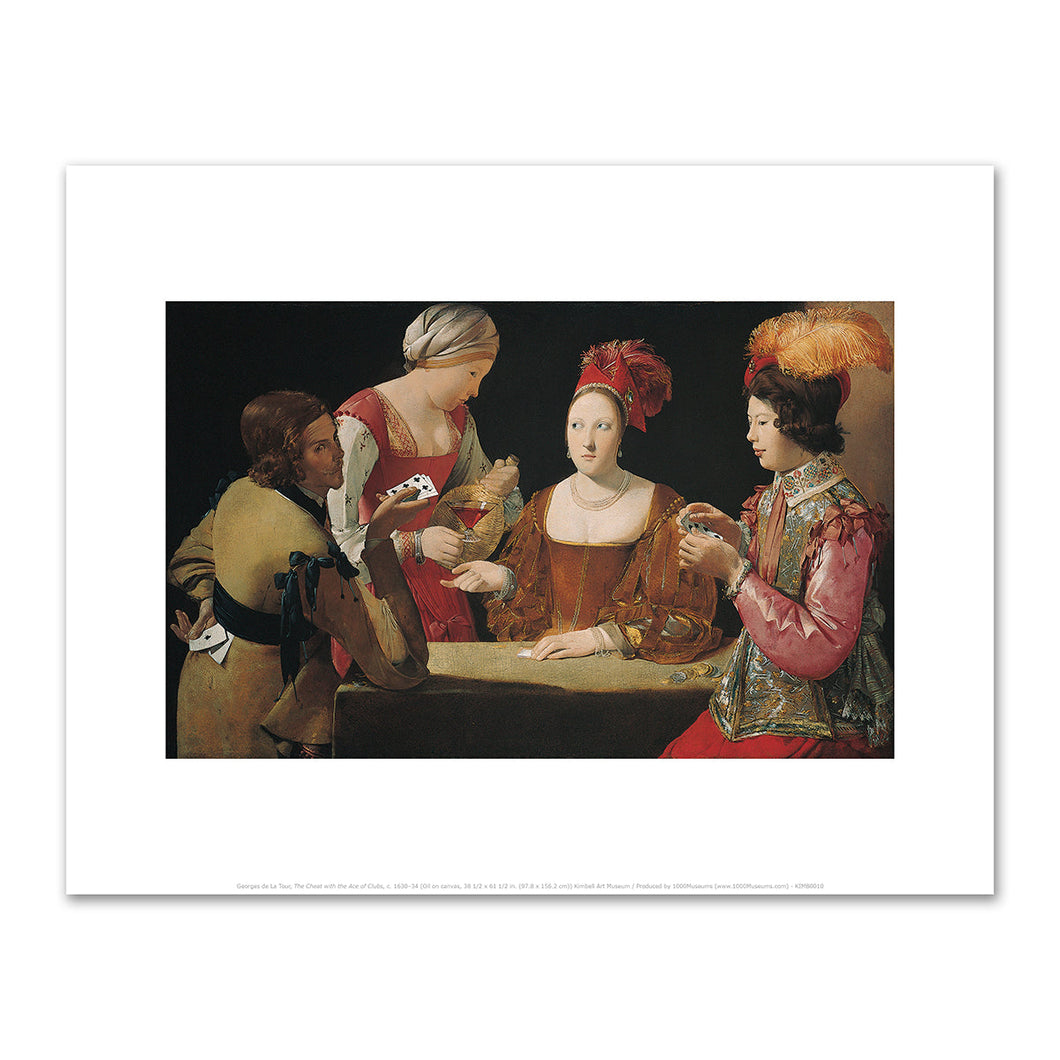 Georges de La Tour, The Cheat with the Ace of Clubs, c. 1630–34, Kimbell Art Museum. Fine Art Prints in various sizes by 1000Artists.com