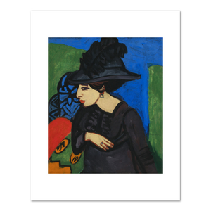 Ernst Ludwig Kirchner, Dodo with a Feather Hat (Dodo mit Federhut), 1911, Fine Art Prints in various sizes by 1000Artists.com
