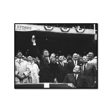 President John F. Kennedy throws the first pitch of the 1962 baseball season