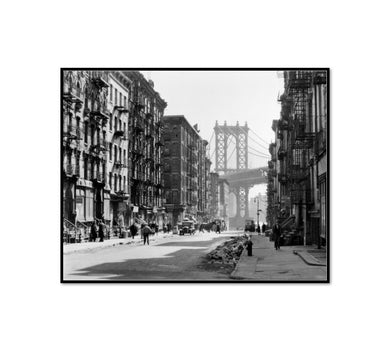 Pike and Henry Streets, Manhattan by Berenice Abbott, Framed Art Print