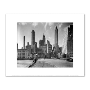 Berenice Abbott, Manhattan Skyline: I. South Street and Jones Lane, Manhattan, 1936, New York Public Library. Fine Art Prints in various sizes by 1000Artists.com