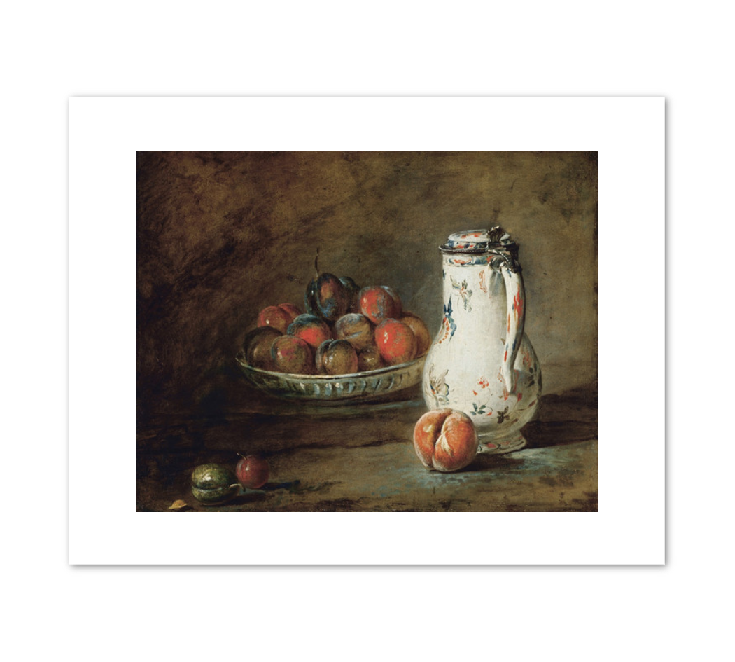 Jean-Baptiste Simeon Chardin, A Bowl of Plums, ca. 1728, Fine Art Prints in various sizes by 1000Artists.com