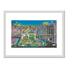 Ralph Fasanella, Gas Station Playground, 1983, Private Collection, © Estate of Ralph Fasanella. Art Prints with white frame in various sizes by 1000Artists.com