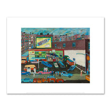 Ralph Fasanella, Happy and Bud's Service Station, 1968, Collection of Marc Fasanella. © Estate of Ralph Fasanella. Fine Art Prints in various sizes by 1000Artists.com