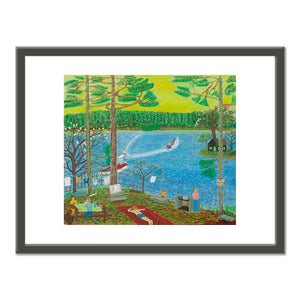 Ralph Fasanella, Marc Fishing, 1985, Collection of Marc Fasanella. © Estate of Ralph Fasanella. Fine Art Prints with black frame in various sizes by 1000Artists.com