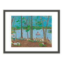 Ralph Fasanella, Peach Lake, 1977, Collection of Marc Fasanella, © Estate of Ralph Fasanella. Fine Art Prints with black frame in various sizes by 1000Artists.com