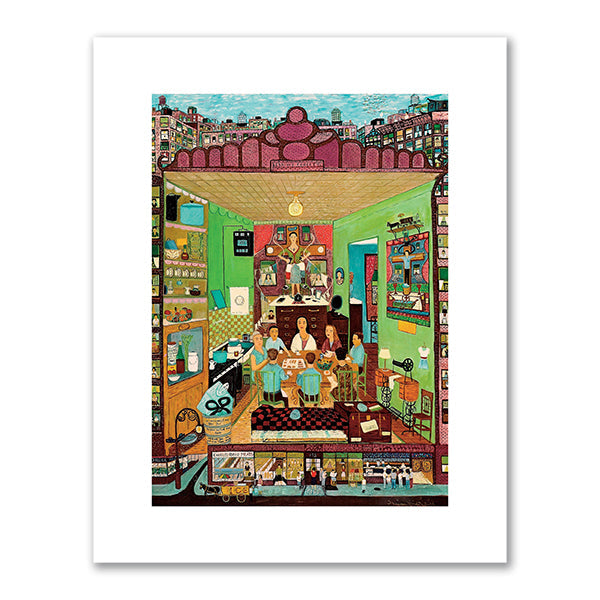 Ralph Fasanella, Family Supper, 1972, Ellis Island Museum . © Estate of Ralph Fasanella. Fine Art Prints in various sizes by 1000Artists.com