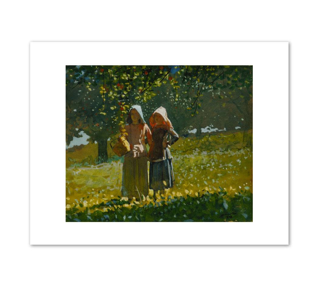 Winslow Homer, Apple Picking, 1878, Fine Art Prints in various sizes by 1000Artists.com