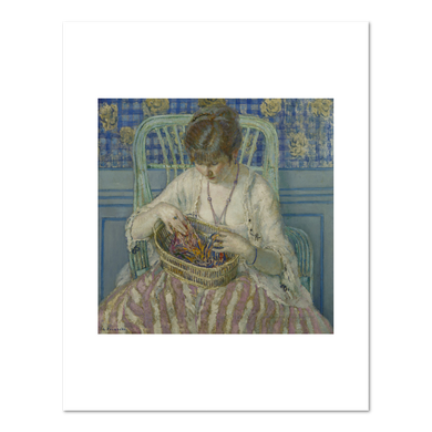 Frederick Frieseke, Unraveling Silk, c. 1915, Fine Art Print in various sizes by 1000Artists.com