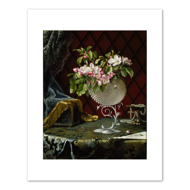 Martin Johnson Heade, Still Life with Apple Blossoms in a Nautilus Shell, 1870, Fine Art Prints in various sizes by 1000Artists.com