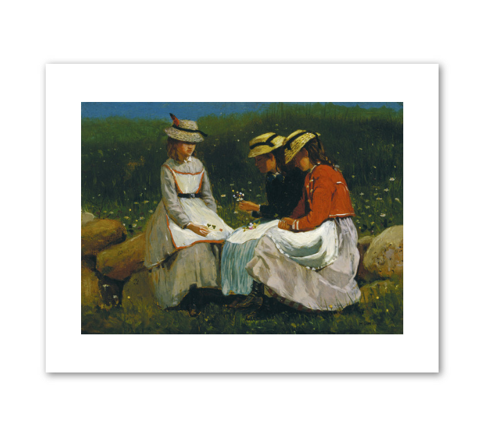 Winslow Homer, Girls in a Landscape, c. 1873, Fine Art Prints in various sizes by 1000Artists.com