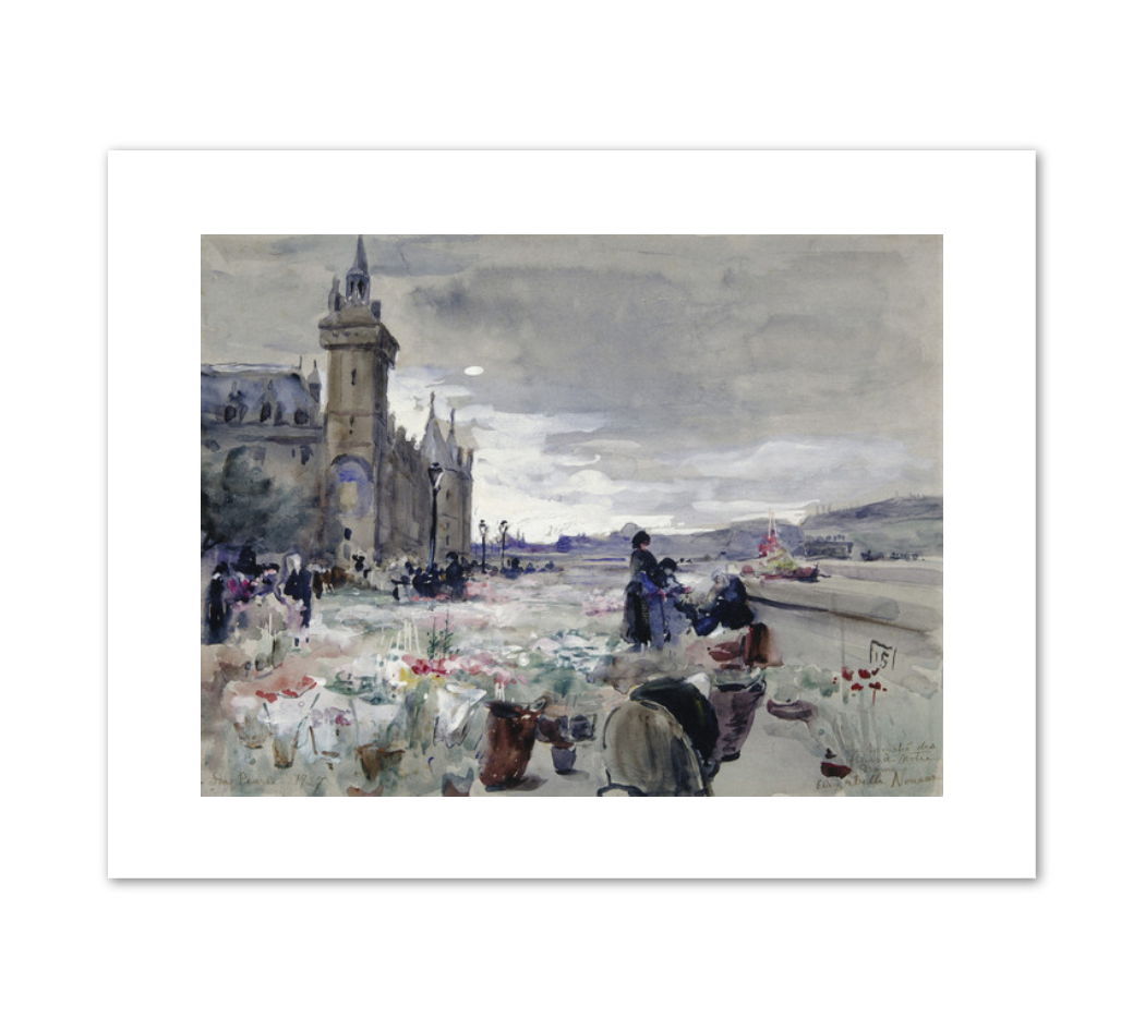 Elizabeth Nourse, Flower Market at Notre Dame, 1927, Fine Art Prints in various sizes by 1000Artists.com
