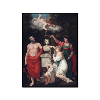 Robert John Thornton / Asculapius, Flora, Ceres and Cupid honouring the Bust of Linnaeus, Framed Art Print