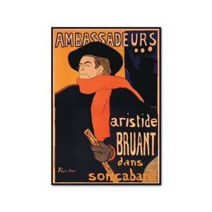Ambassadeurs, Aristide Bruant (Ambassadeurs : Aristide Bruant) by Henri de Toulouse-Lautrec Artblock